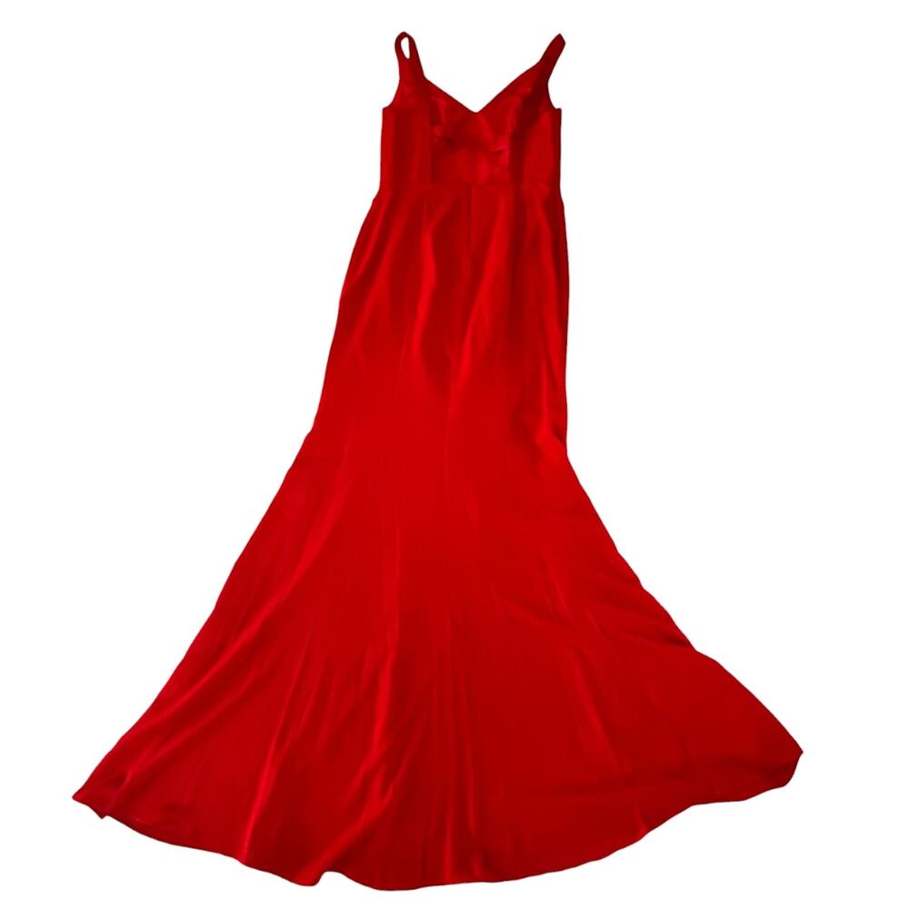 Size 8 White by Vera Wang Red Mermaid Dress Open Back Black Tie Event